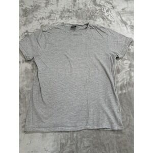 Cotton On T-Shirt Men's Size Medium Gray White Pinstripes Short Sleeve Crew Neck